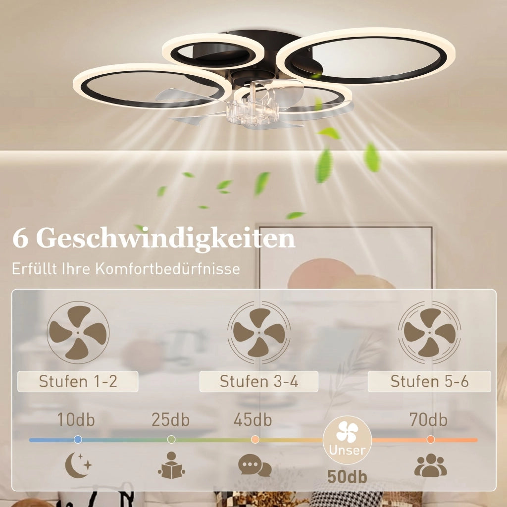 Ventilatore a Soffitto con Luce e Telecomando ¨C Xylo ¨C Grigio 77 cm