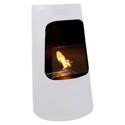 Tecno Air System DUBAI Biocamino da Pavimento 2,5 kW Bruciatore 2 L Acciaio con Vetro colore Bianco