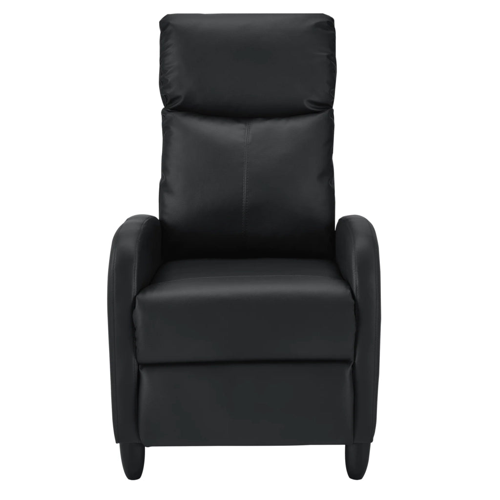 Poltrona relax con schienale reclinabile e poggiapiedi rivestimento in PU sintetico 102x60x92 cm nero 03_0005212