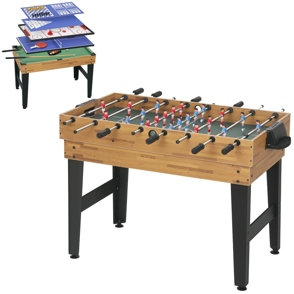 Tavolo Multigioco 13-in-1 ¨C Xylo ¨C Calcio Balilla, Scacchi, Biliardo, Ping Pong, MDF Noce