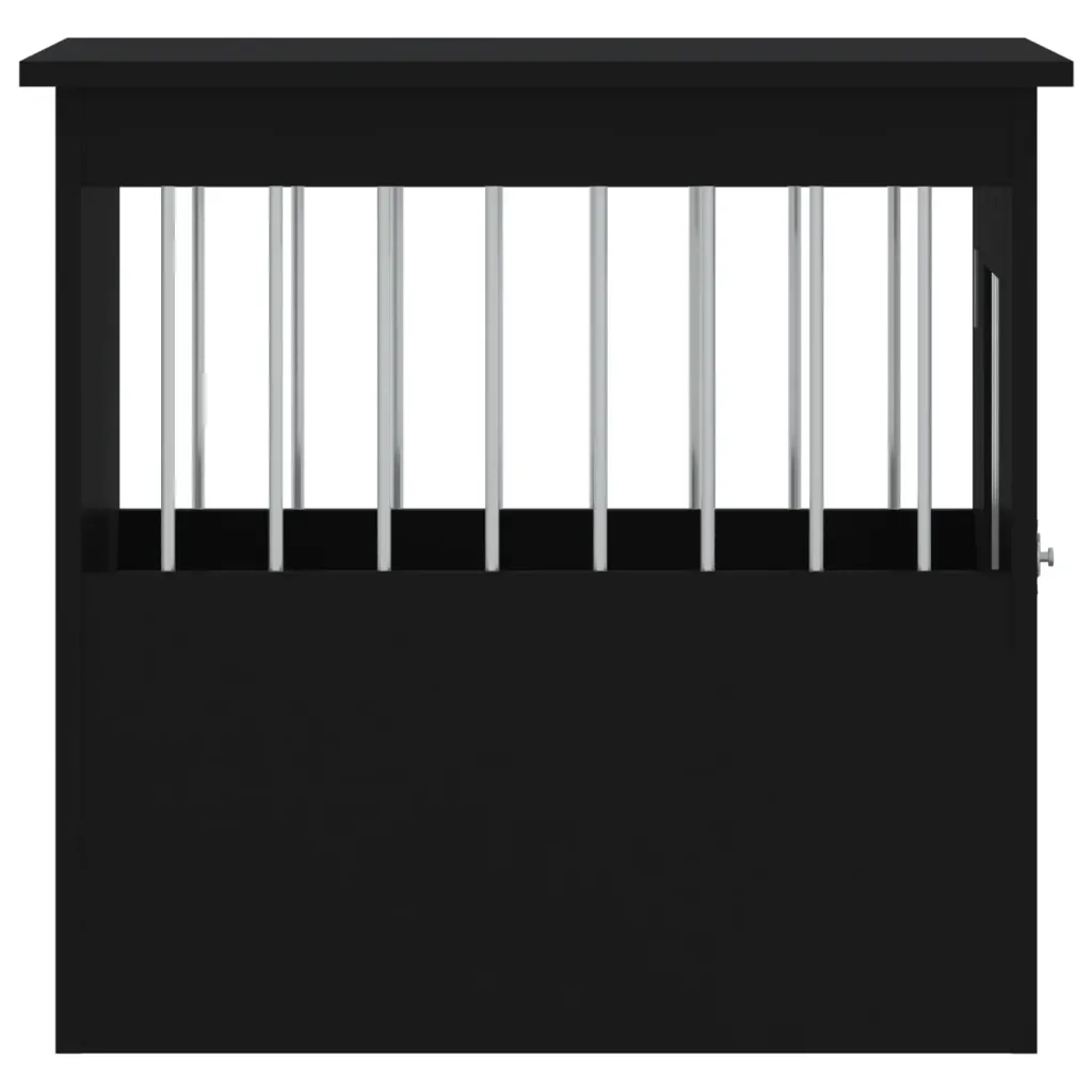 Gabbia Cani da Arredamento Nera 45x62x59cm Legno Multistrato 838310