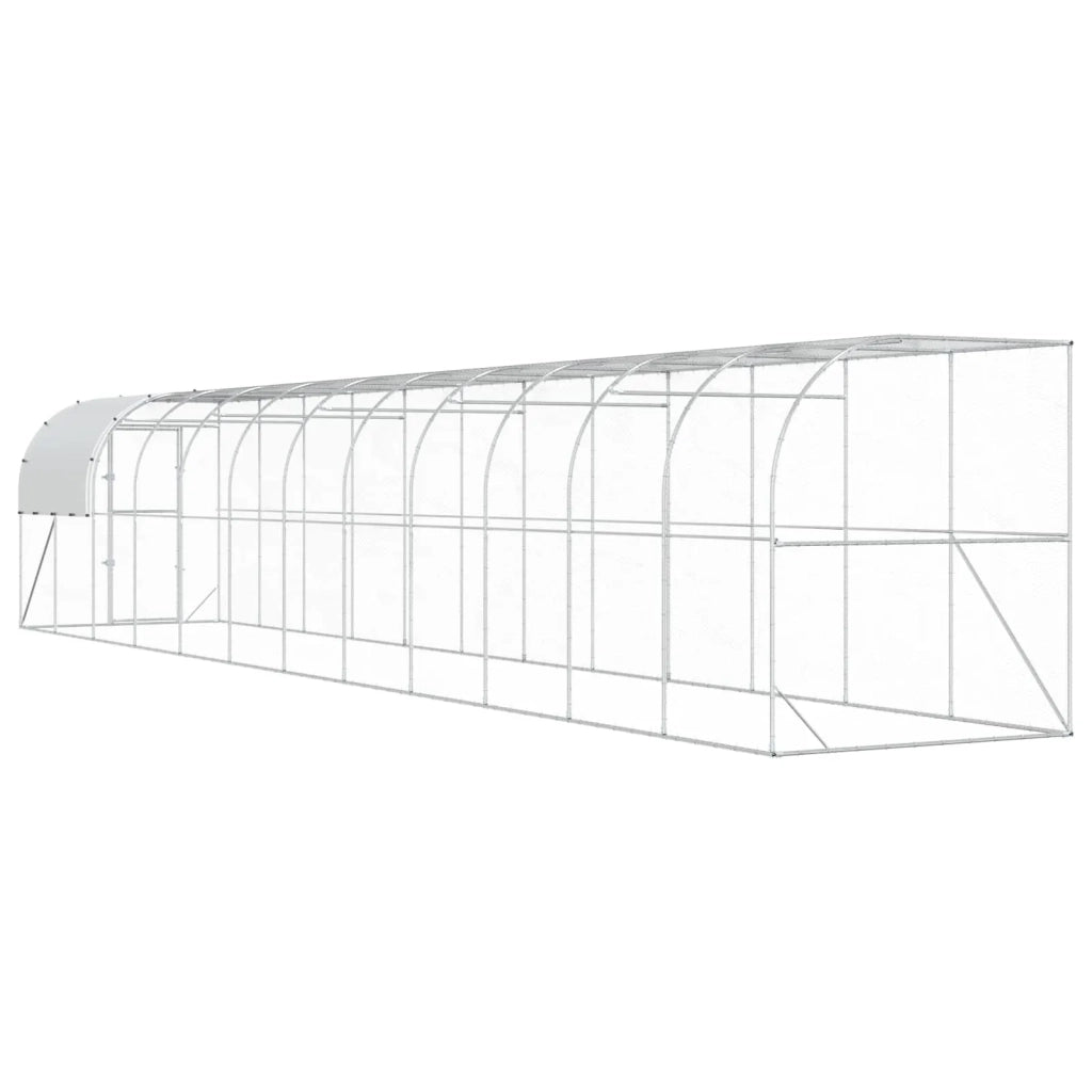 Gabbia per Polli Contro il Muro Argento 1200 x 200 x 215 cm 3434745