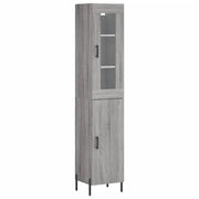 Credenza | Madia | Buffet da pranzo | Armadio da pranzo Grigio Sonoma 34,5x34x180 cm in Legno Multistrato