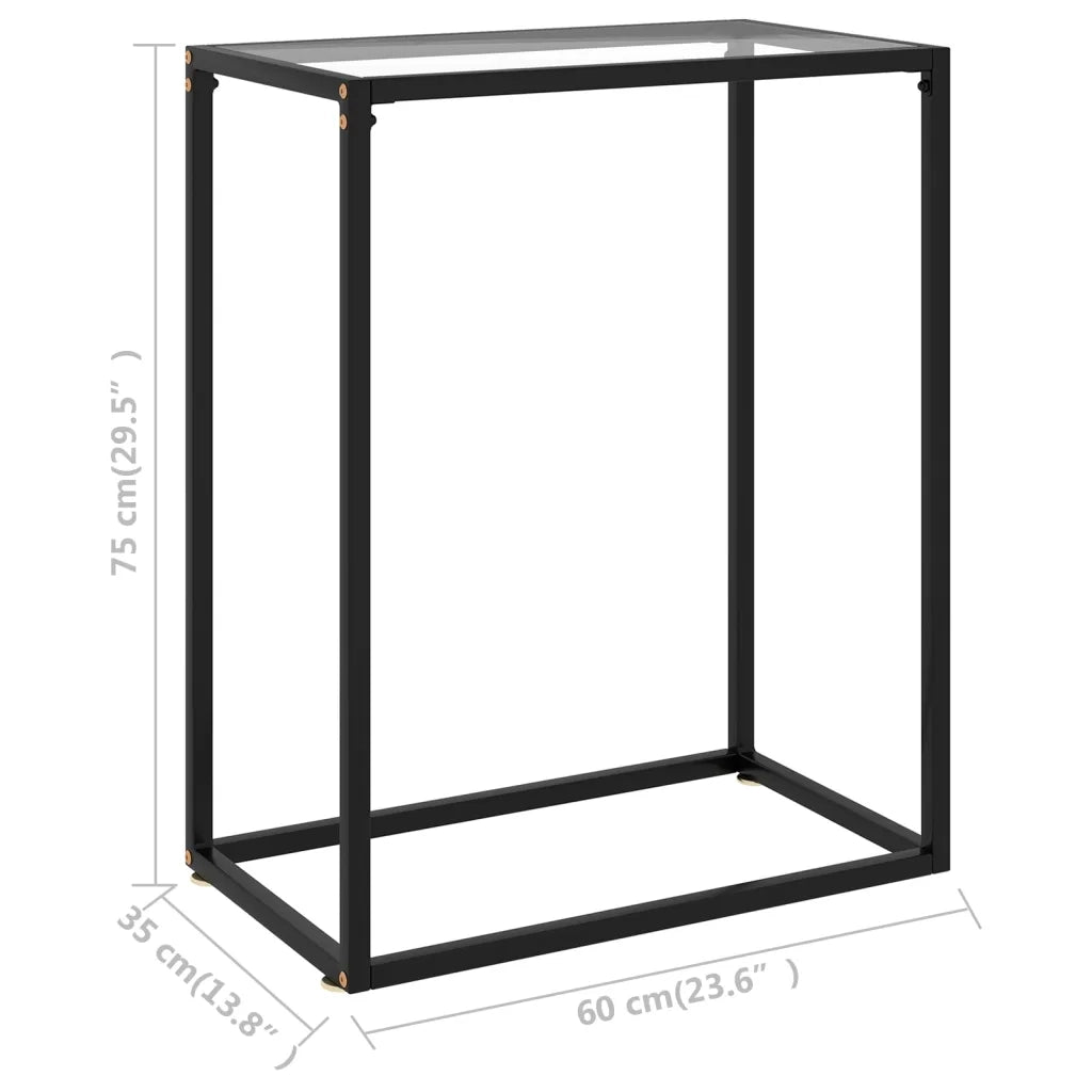 Tavolo Consolle Trasparente 60x35x75 cm in Vetro Temperato 322803