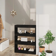 Libreria Divisorio-Scaffale per Libri-Mobile di Stoccaggio Nero 80x30x103 cm in Legno Multistrato