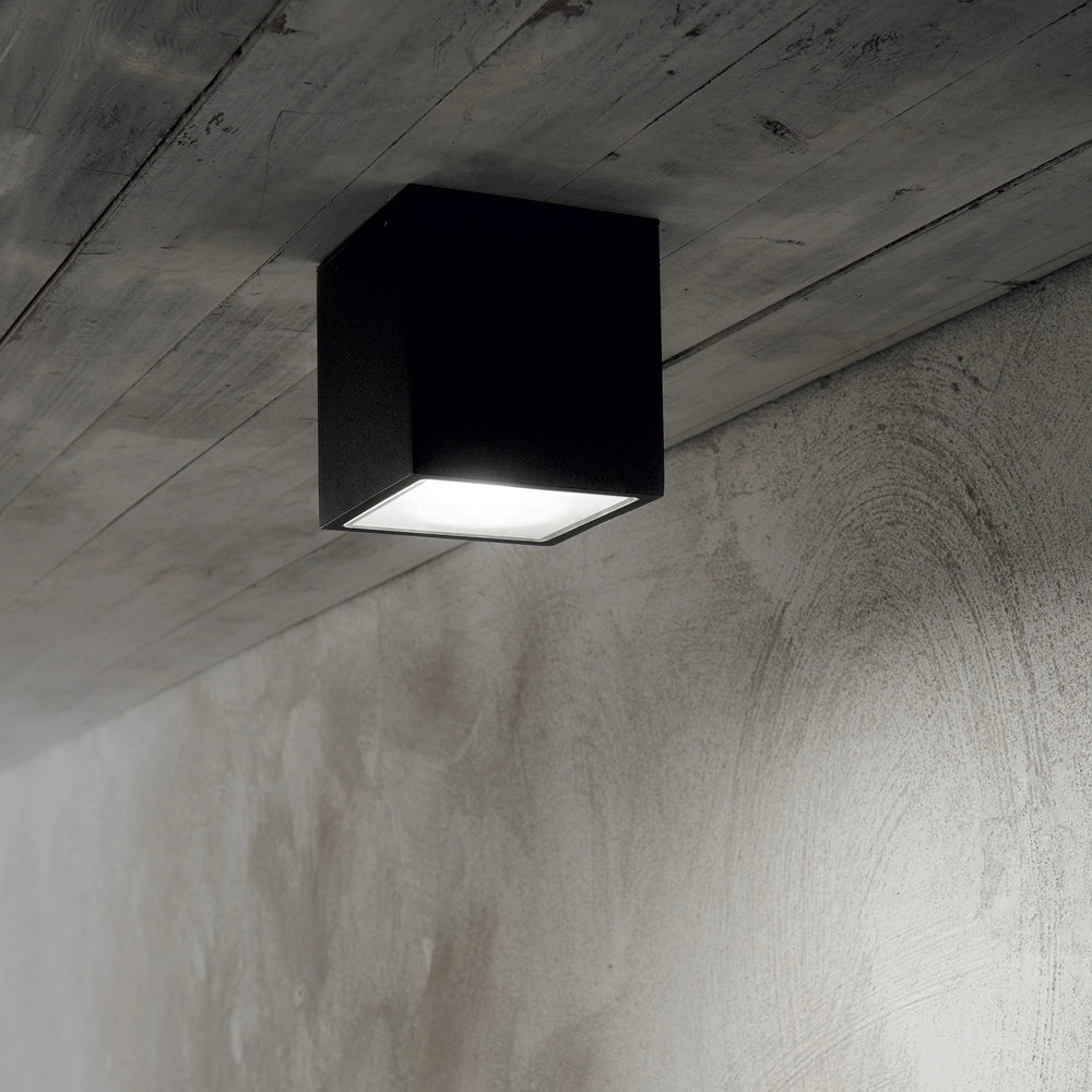 Plafoniera Moderna Techo Metallo Nero 1 Luce Gu10 Big