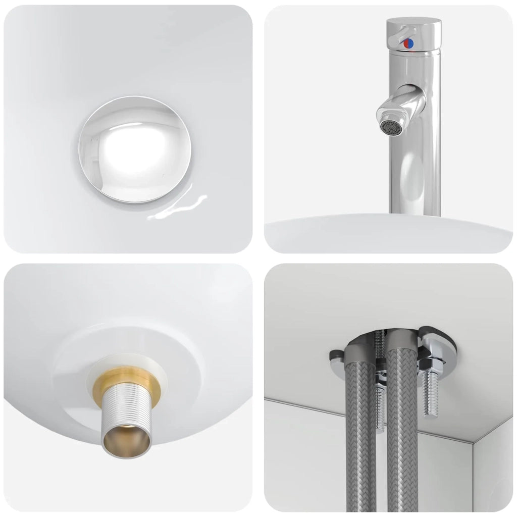 Set di mobili per il bagno 5 pz Bianco Lucido 3406027