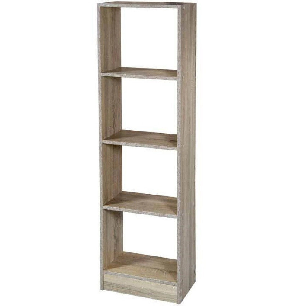 Trade Shop - Mobile Libreria Gaia Scaffale 4 Ripiani In Legno Color Rovere 40x24x137cm 769665 -
