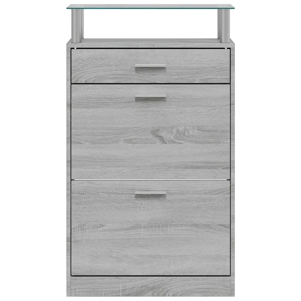 Scarpiera Grigio Sonoma 63x24x104 cm in Legno Multistrato