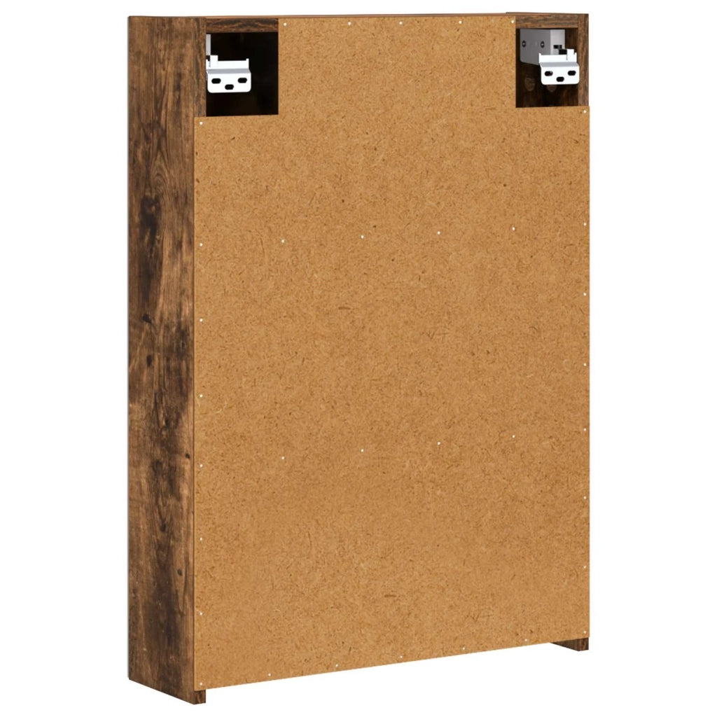 Mobiletto per specchio da bagno Rovere fumé 50 x 14,5 x 70 cm 889043