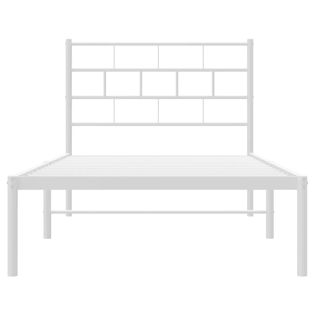Giroletto senza Materaso con Testiera Metallo Bianco 75x190 cm 355698