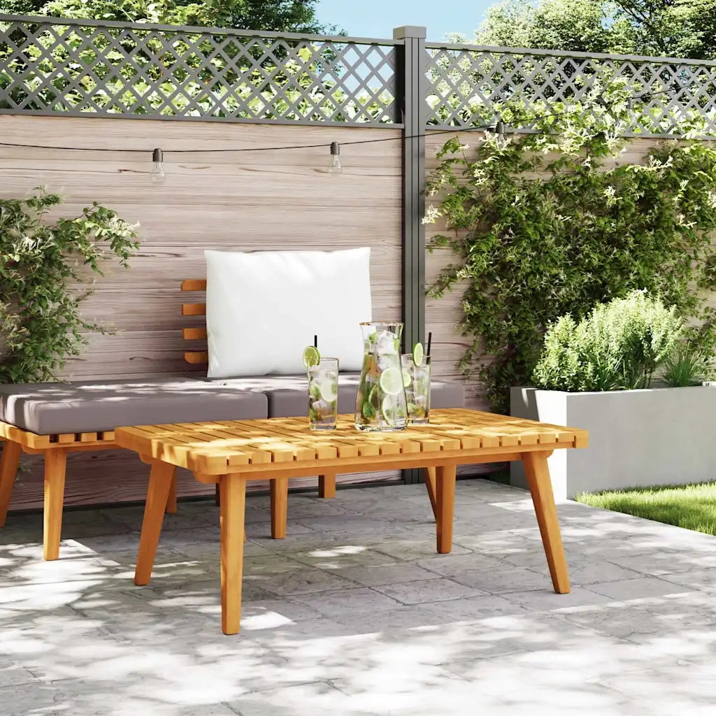 Tavolo da esterno-Tavolino da Giardino 90x55x35 cm in Legno Massello di Acacia