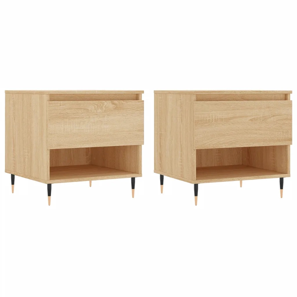 2 pz Tavolini salotto | Tavolino da caff¨¨ | Tavolino da Soggiorno Rovere Sonoma 50x46x50cm Legno Multistrato
