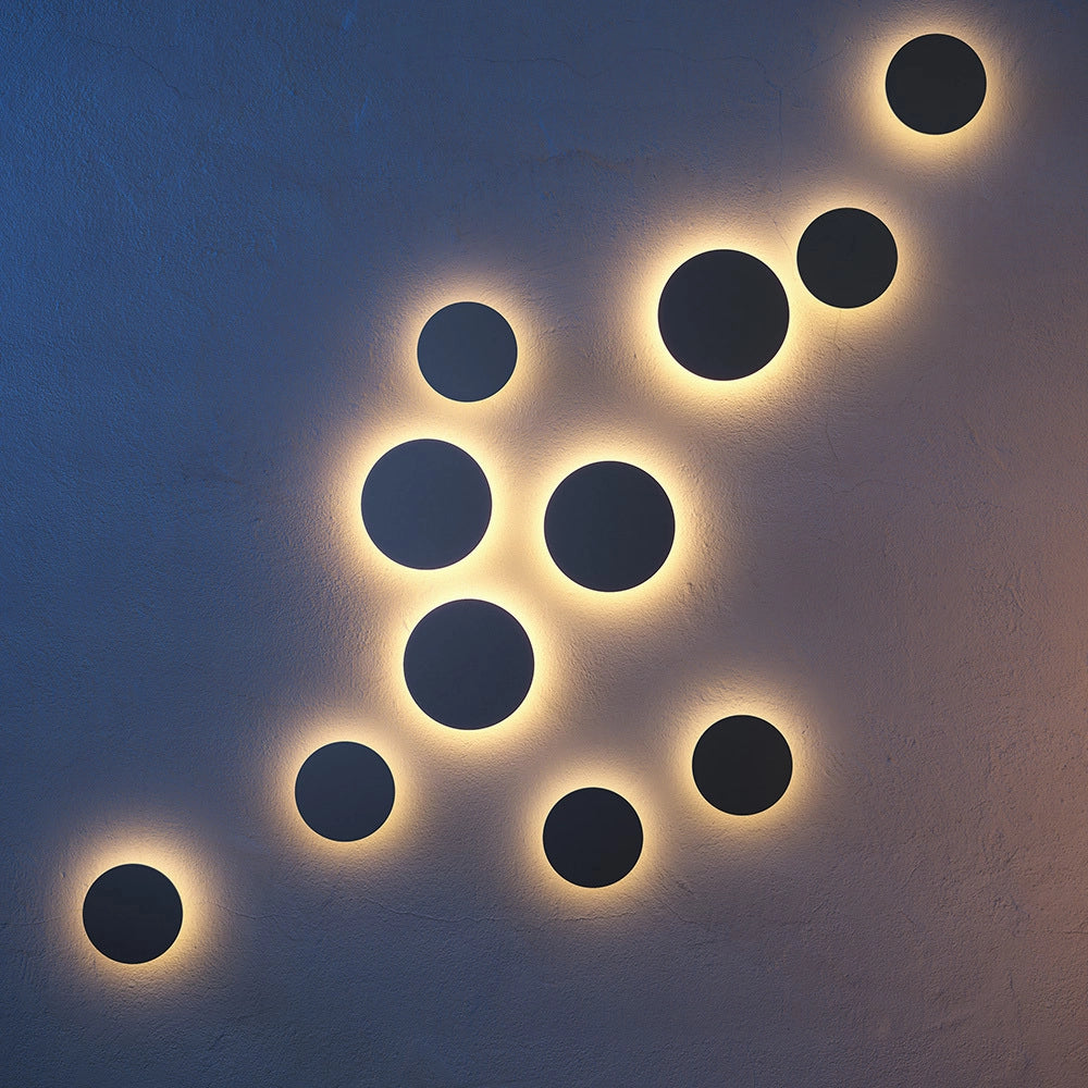 Lampada Da Parete Moderna Da Esterno Metallo Grafite Luce Led 12W Ip65