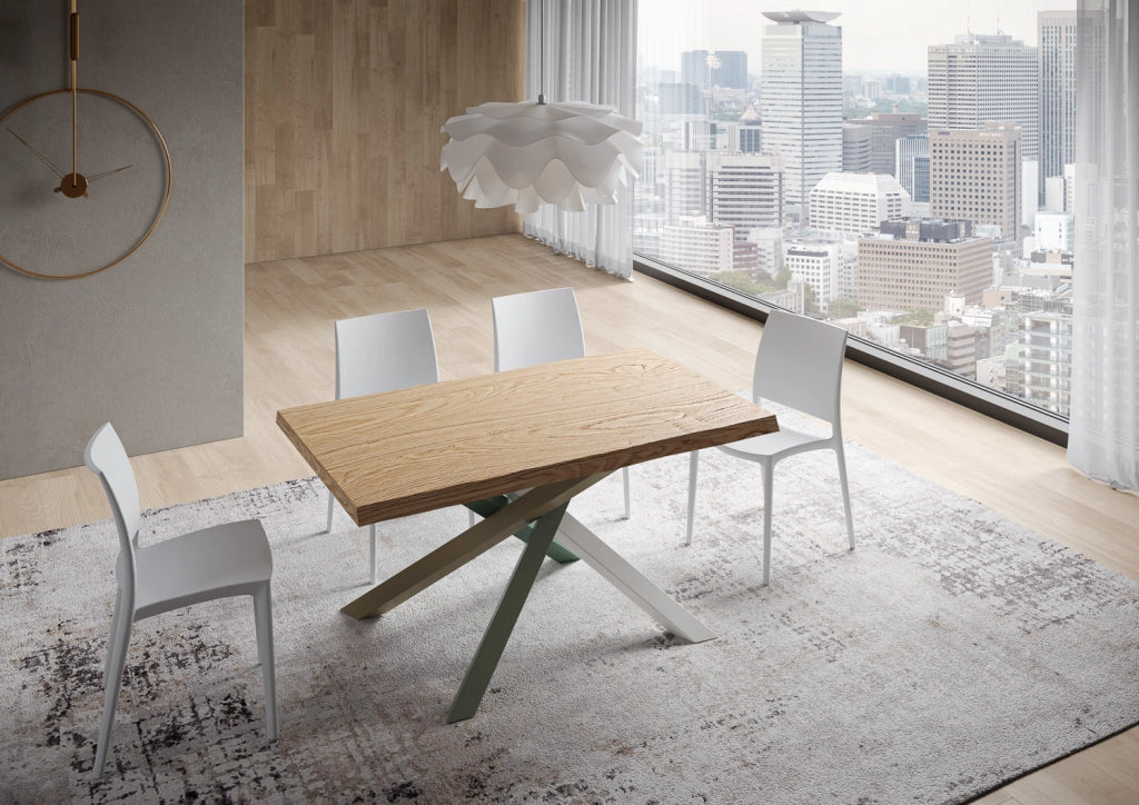 Tavolo Fisso 140x90 cm Versalux Rovere Scortecciato Gambe Multicolore 4/A
