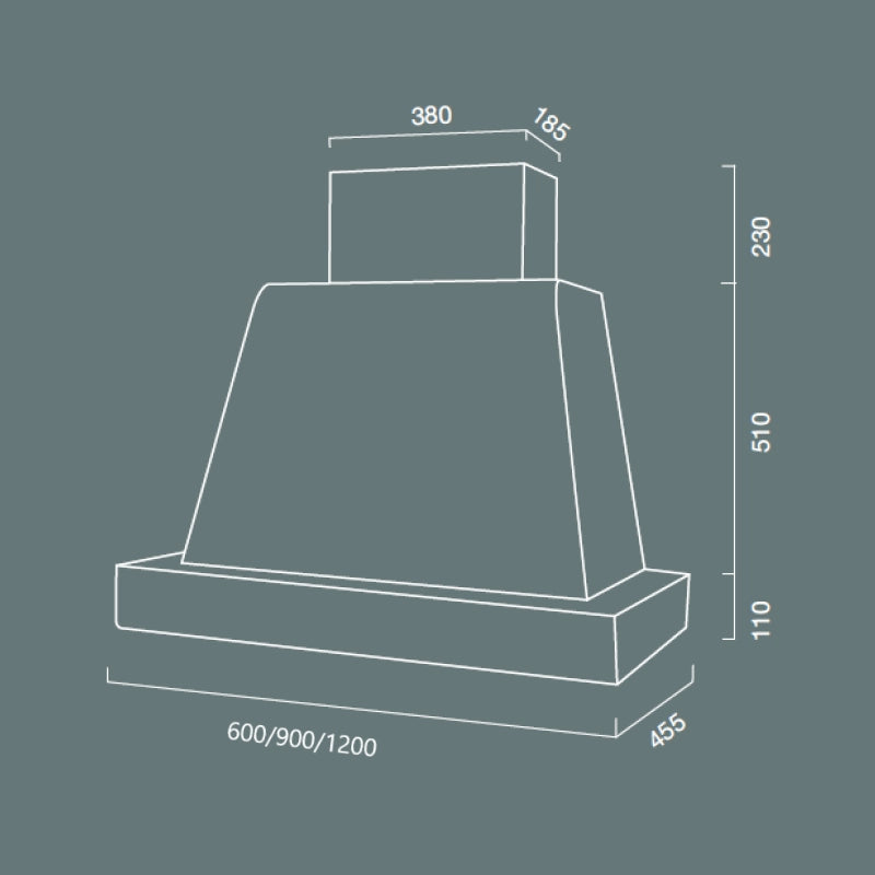 Cappa aspirante BRIO WOOD in acciaio inox silver e cornice in legno cm 90