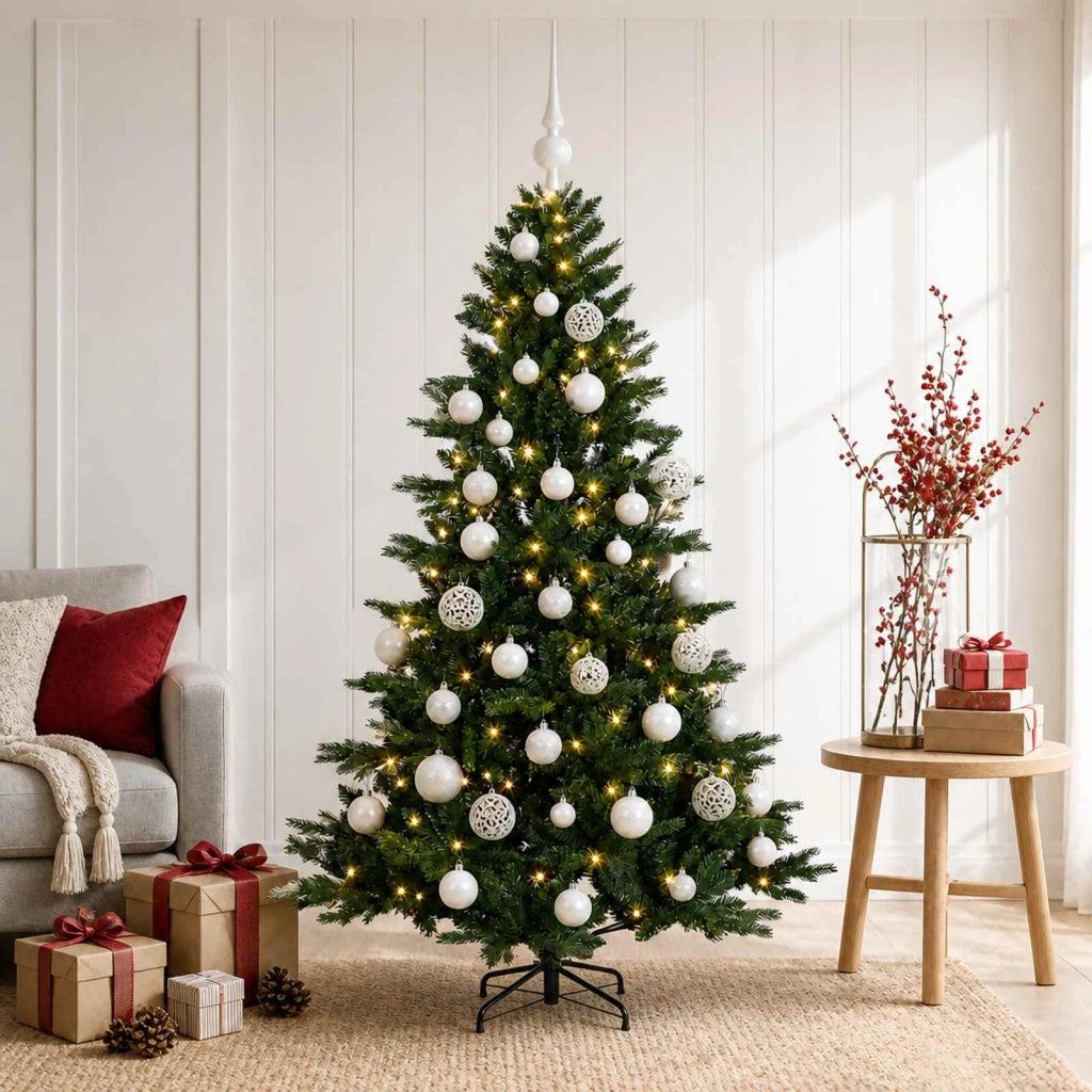 Albero di Natale artificiale con palline 150 cm 150 LED 3466056