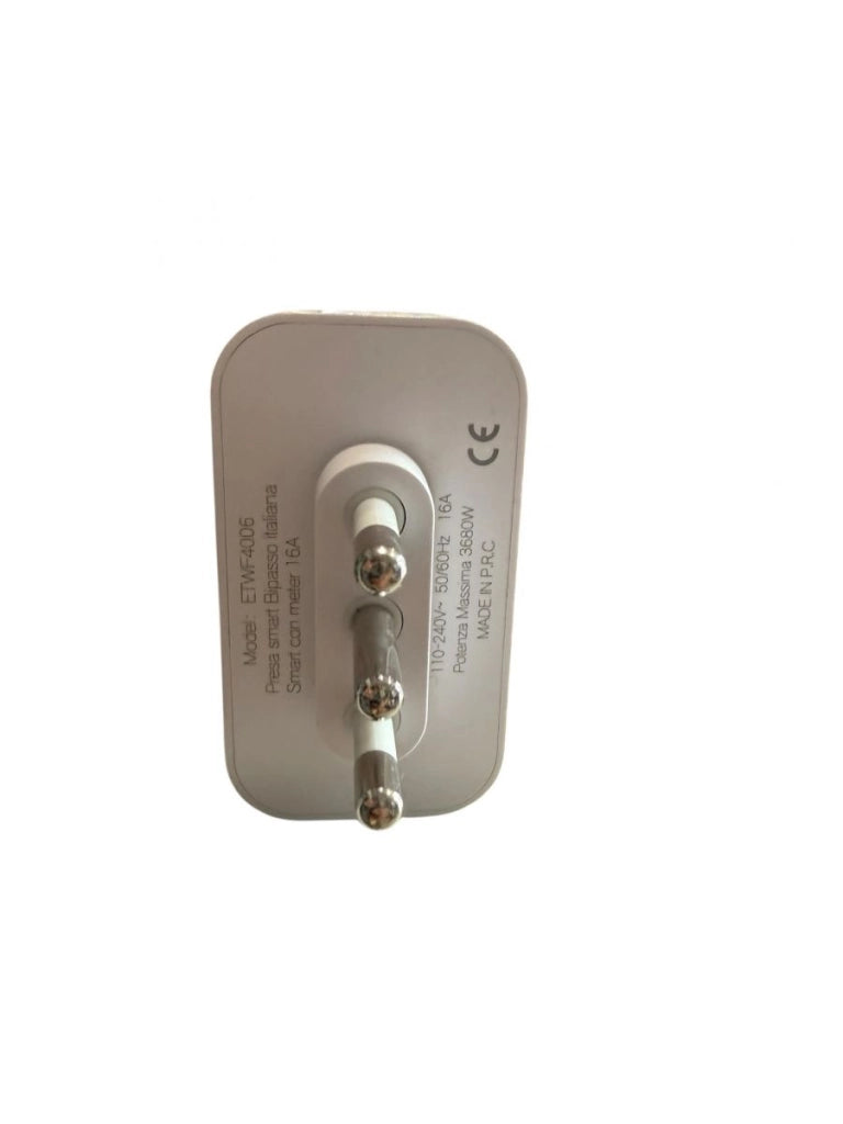 Presa bipasso intelligente WiFi 16A Smart con Monitoraggio Consumi Tuya ETWF4006