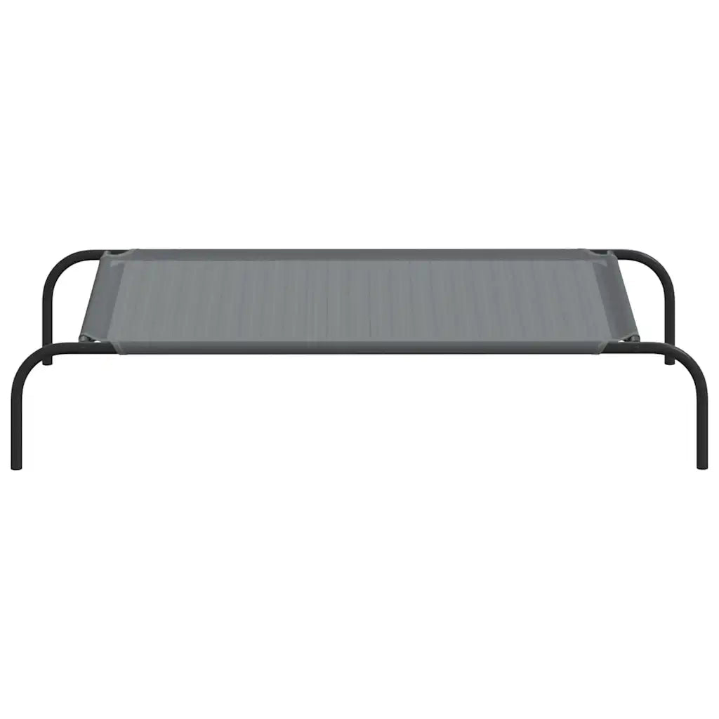 Cuccia per Cani Rialzata Grigia 110x65x20cm Textilene e Acciaio 42000843