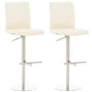 2er Set Barhocker Cadiz Kunstleder edelstahl