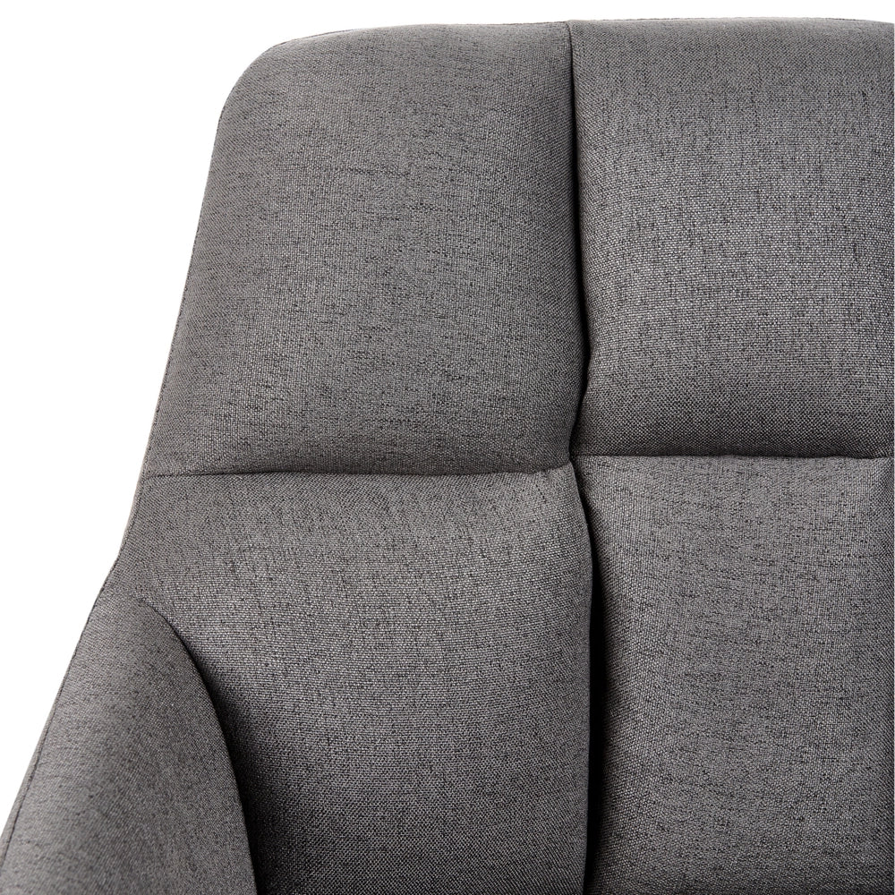 Sedia da ufficio in tessuto grigio con struttura in metallo nero con funzione girevole ufficio elegante