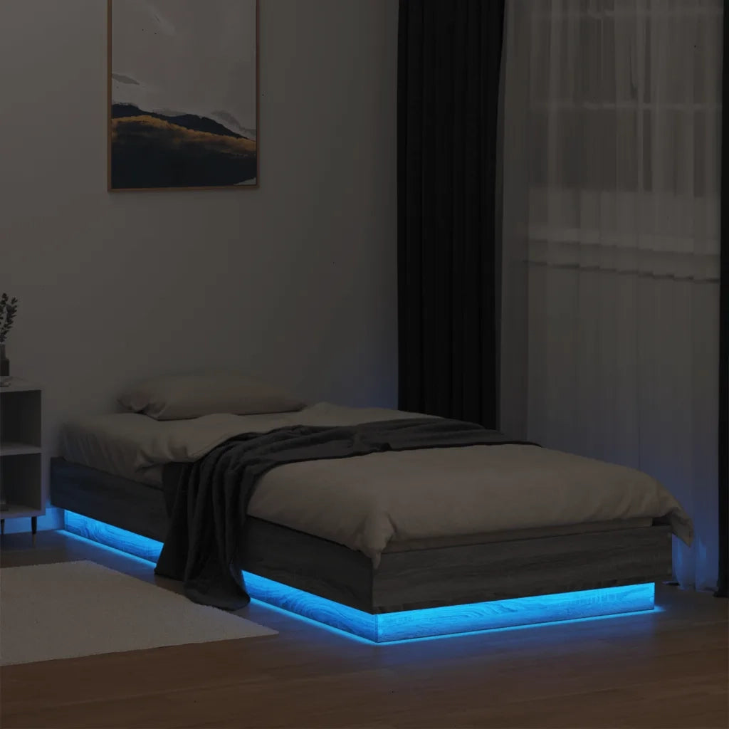 Giroletto con LED Grigio Sonoma 90x200 cm 839516