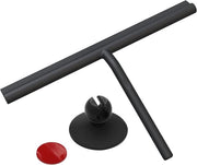 Spazzolino per docce - Nero in acciaio inox - 33 cm Larghezza - Senza perforazione - Accessorio per la cucina da bagno - Tirante per finestre in silicone - Per finestre, pavimenti in ceramica - Pulizia del vetro