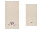 Set Asciugamano Copiola Salvietta Bagno Spugna 100% Cotone Mary Cuori - Copiola - Panna