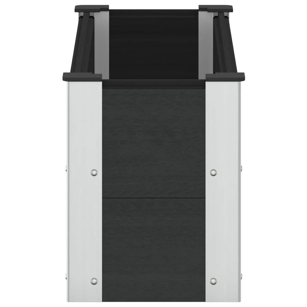Letto rialzato da giardino Nero 100 x 30 x 36 cm alluminio 42039034