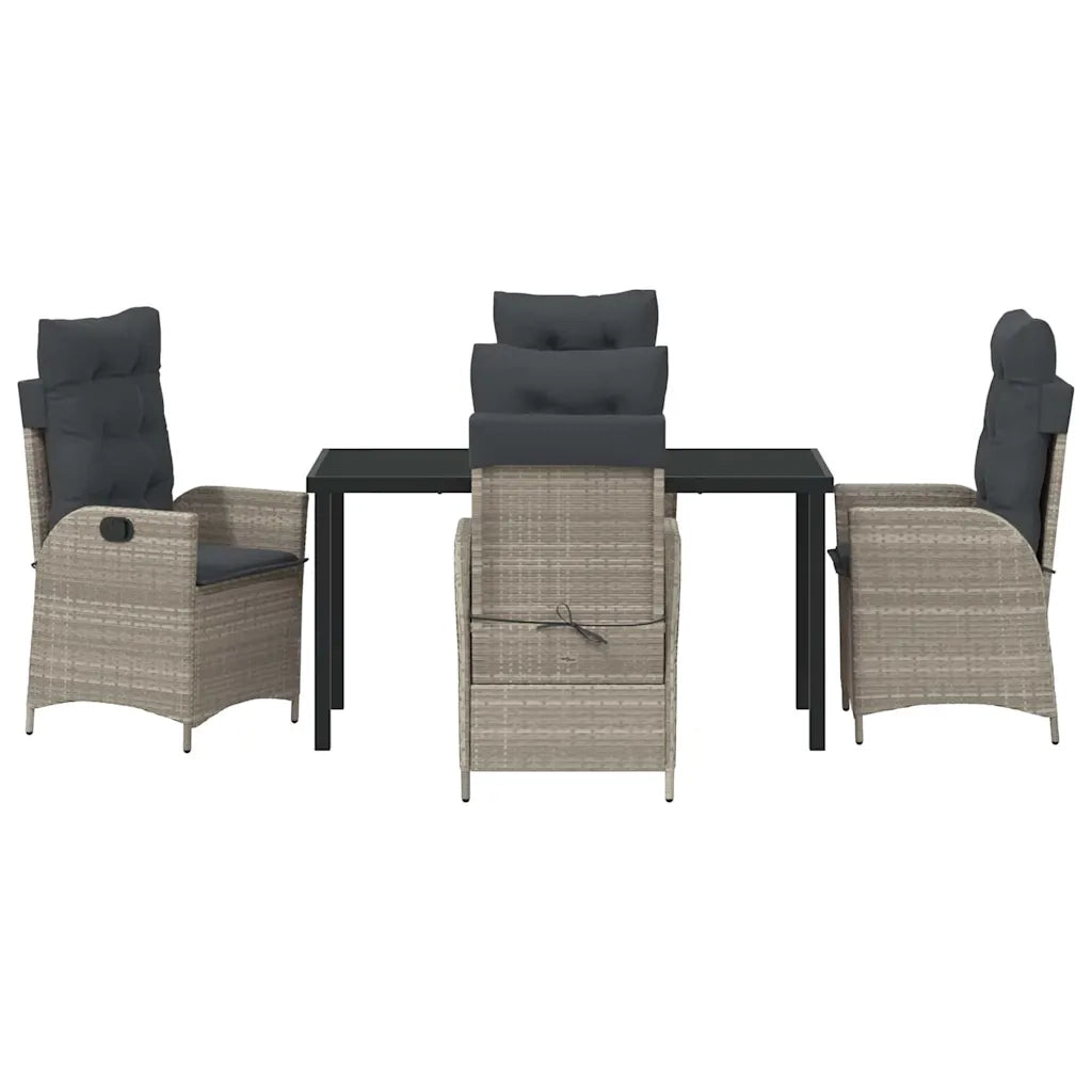 Set da Pranzo per Giardino 5 pcs Grigio chiaro polyrattan 3380521