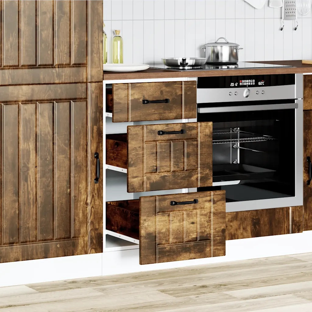Base da Cucina Lucca Rovere Fumo in Legno Multistrato 854235