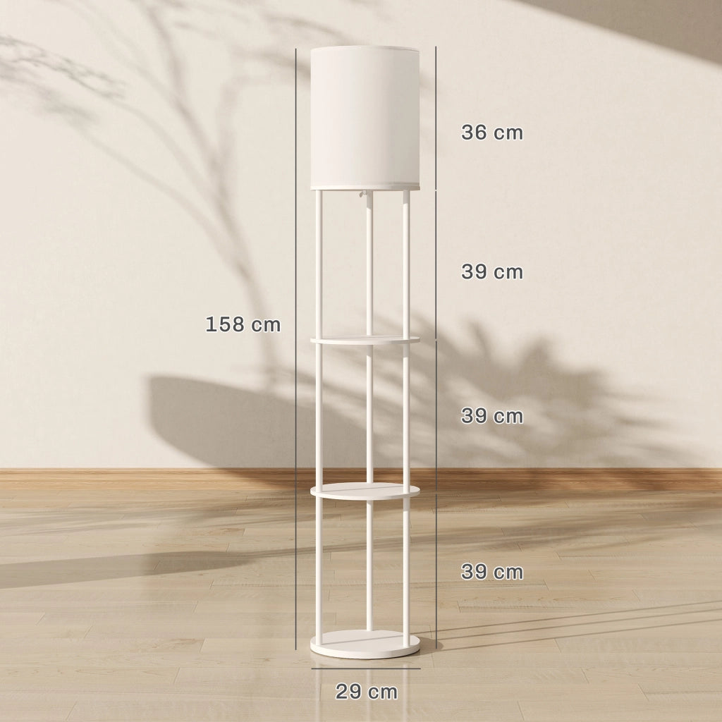 Appendiabiti con scaffale e lampada ¨C zephmum ¨C bianco