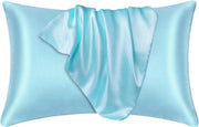 Set di cuscini in seta morbida e liscia - 2 pezzi - copertura per cuscino a forma rettangolare - copertura per cuscino a forma rettangolare - 51x66cm