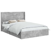 Letto matrimoniale | Letto per adulti | Struttura del letto con stoccaggio e testata Grigio Cemento