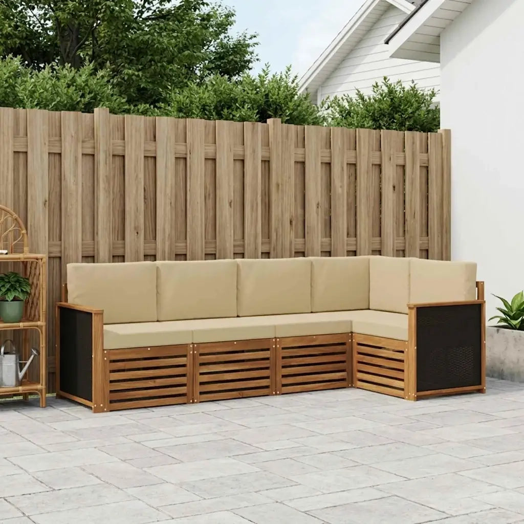 Set divano sezionale con cuscino 4 pcs Naturale 3384344