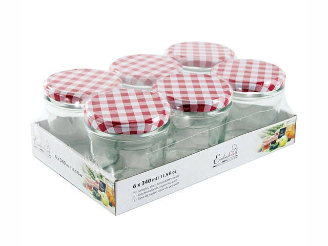 Weck Set 6 Vasetti Decorati Einkoch 340ml