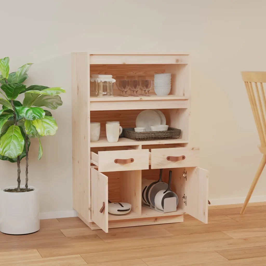 Credenza-Buffet-Armadio da cucina 67x40x108,5 cm in Legno Massello di Pino 703913