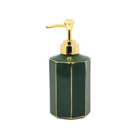 Dispenser verde e oro in ceramica - Serie Smeraldo