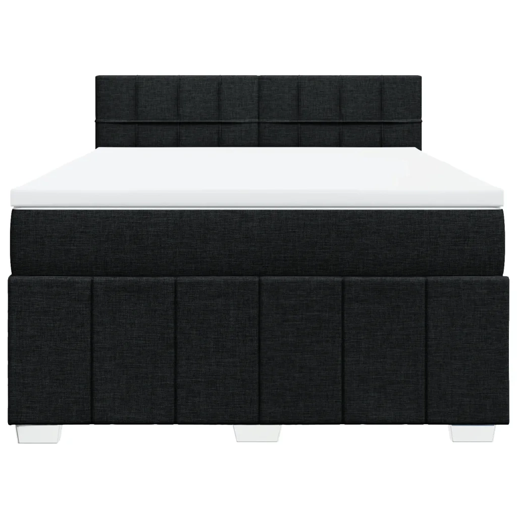 Giroletto a Molle con Materasso Nero 140x190 cm in Tessuto 3287065