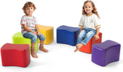 Set di Sgabelli Modulari per Bambini, 6 Sgabelli a Forma di Farfalla con Copertura in Finta Pelle Staccabile e Spugna ad Alta Elasticità, Fondo Antiscivolo, per Camere dei Bambini e Asili