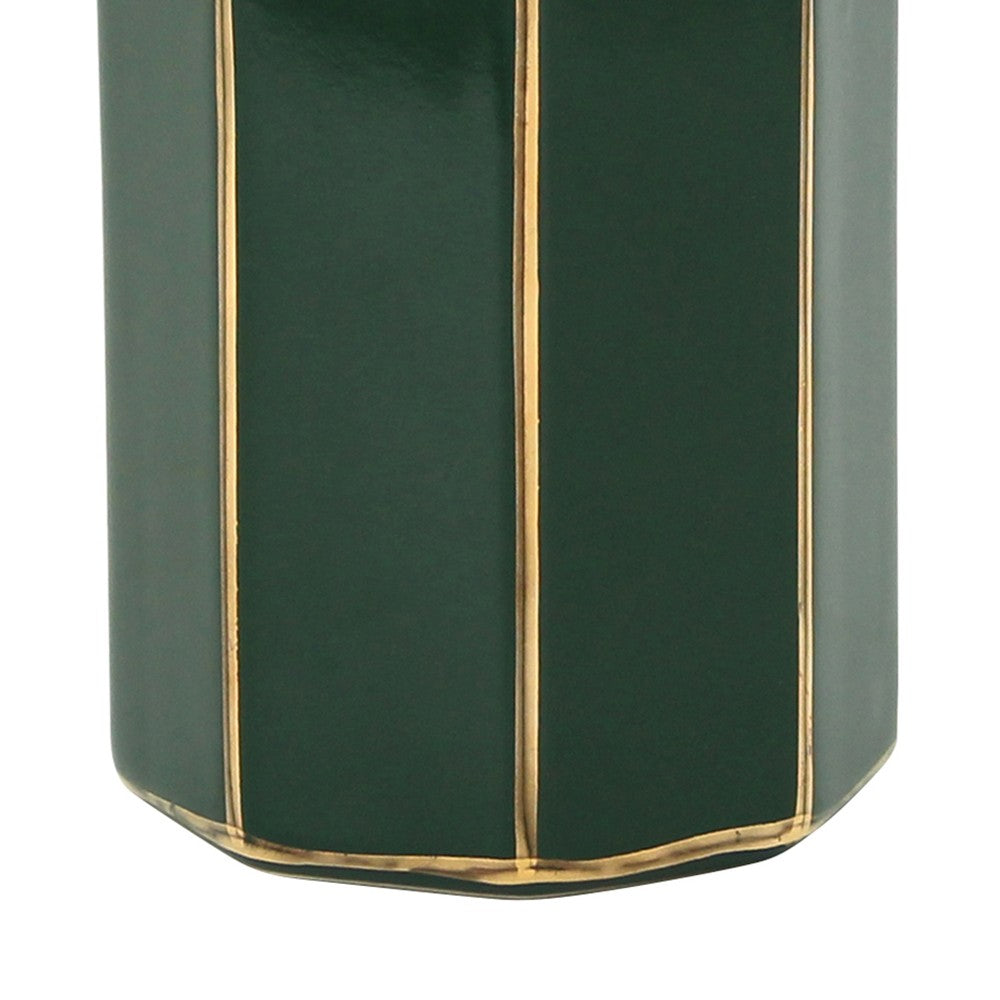 Dispenser verde e oro in ceramica - Serie Smeraldo