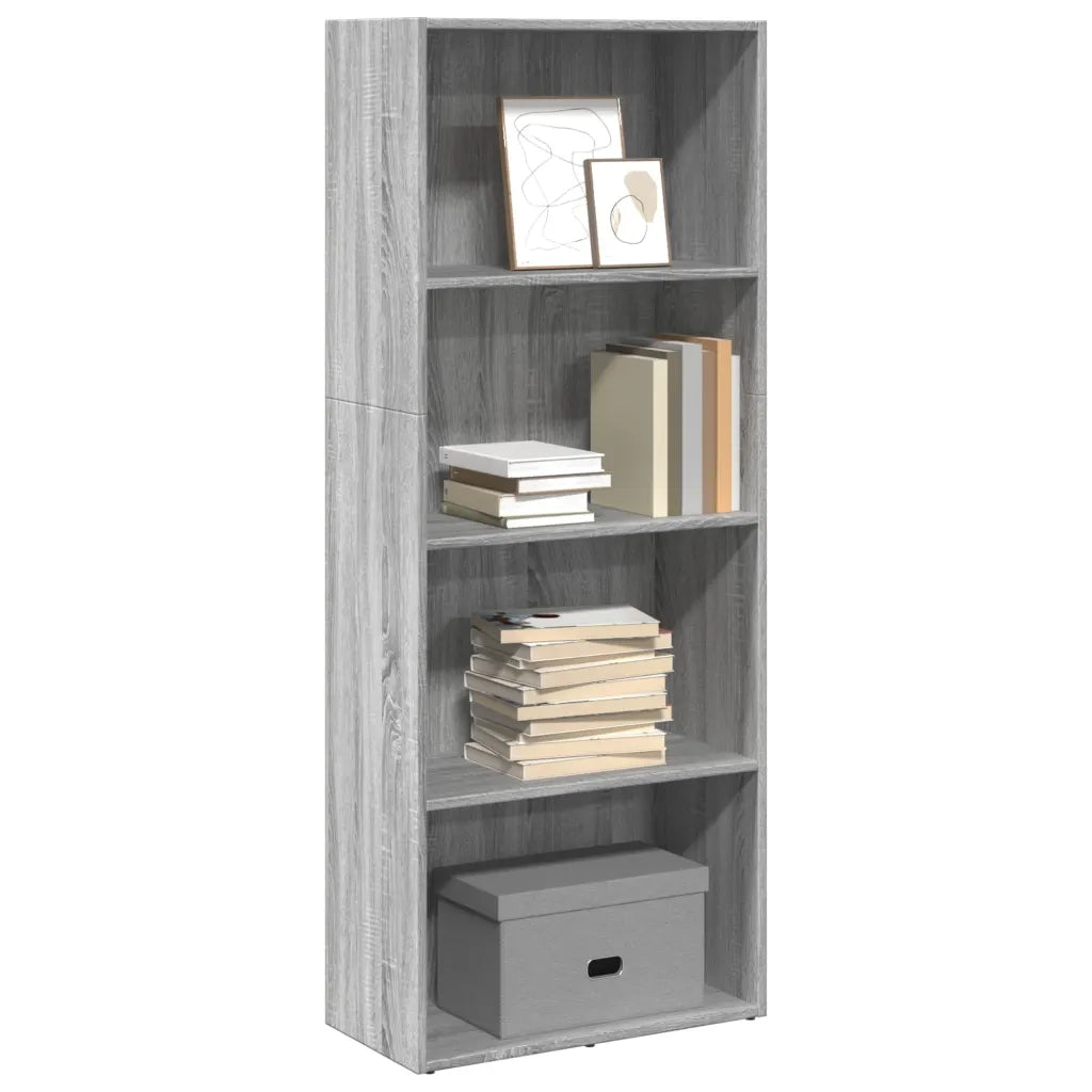 Libreria-Scaffale per Libri-Mobile di Stoccaggio Grigio Sonoma 60x30x152 cm in Legno Multistrato