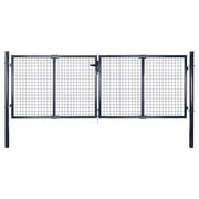 Cancello per Giardino Rete in Acciaio Zincato 289x75 cm Grigio cod mxl 42876