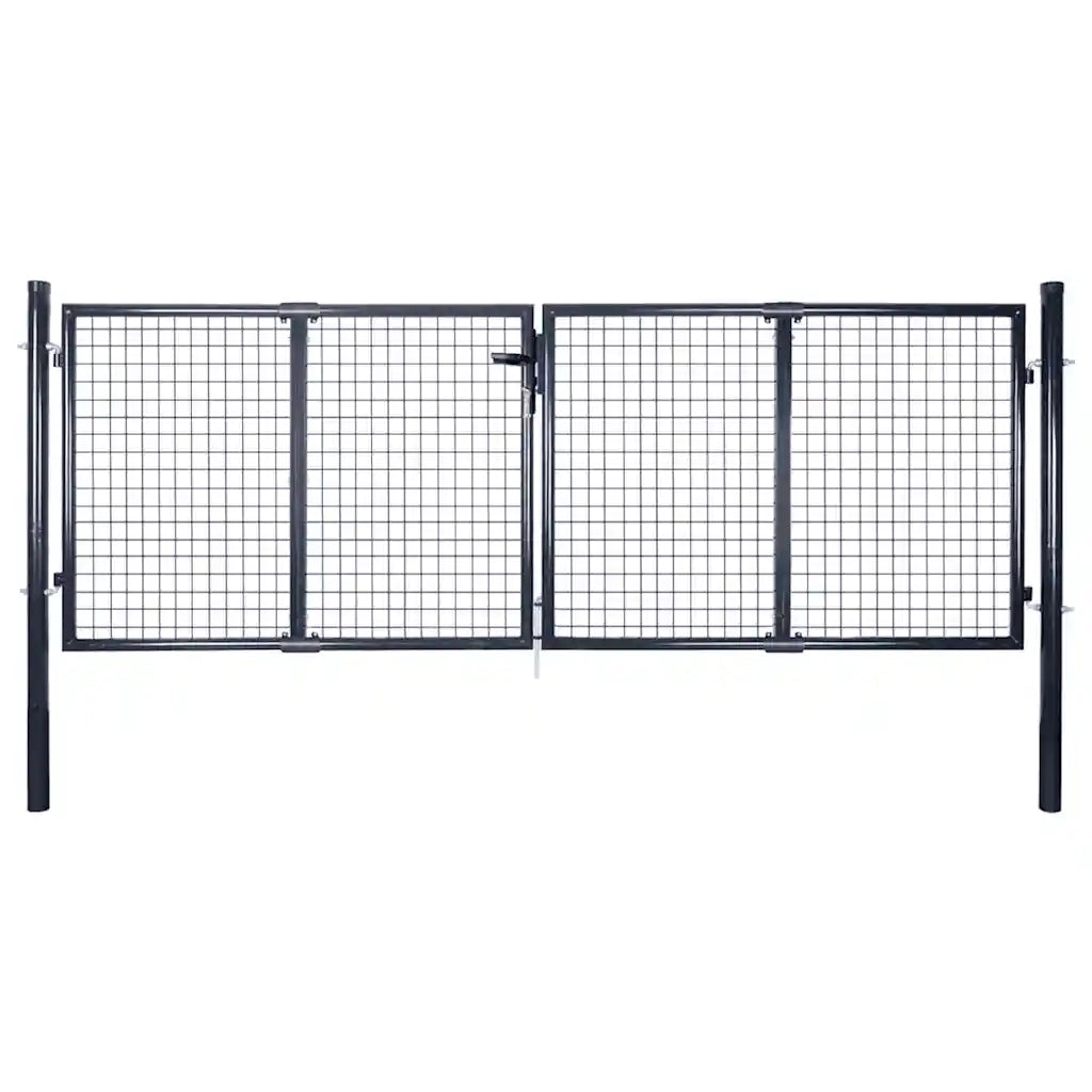 Cancello per Giardino Rete in Acciaio Zincato 289x75 cm Grigio cod mxl 42876