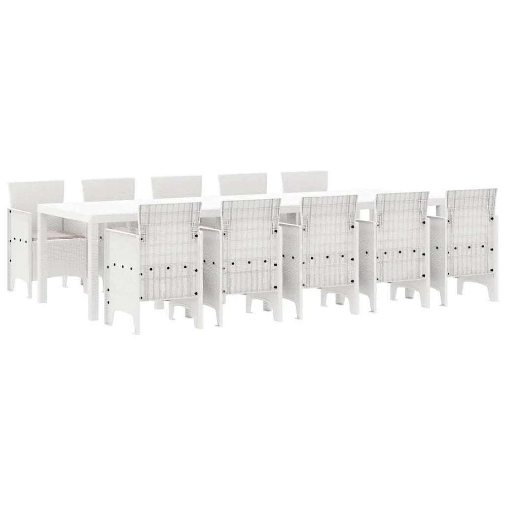 Set da Pranzo per Giardino con cuscino 11 pcs Bianco e Taupe 3378763