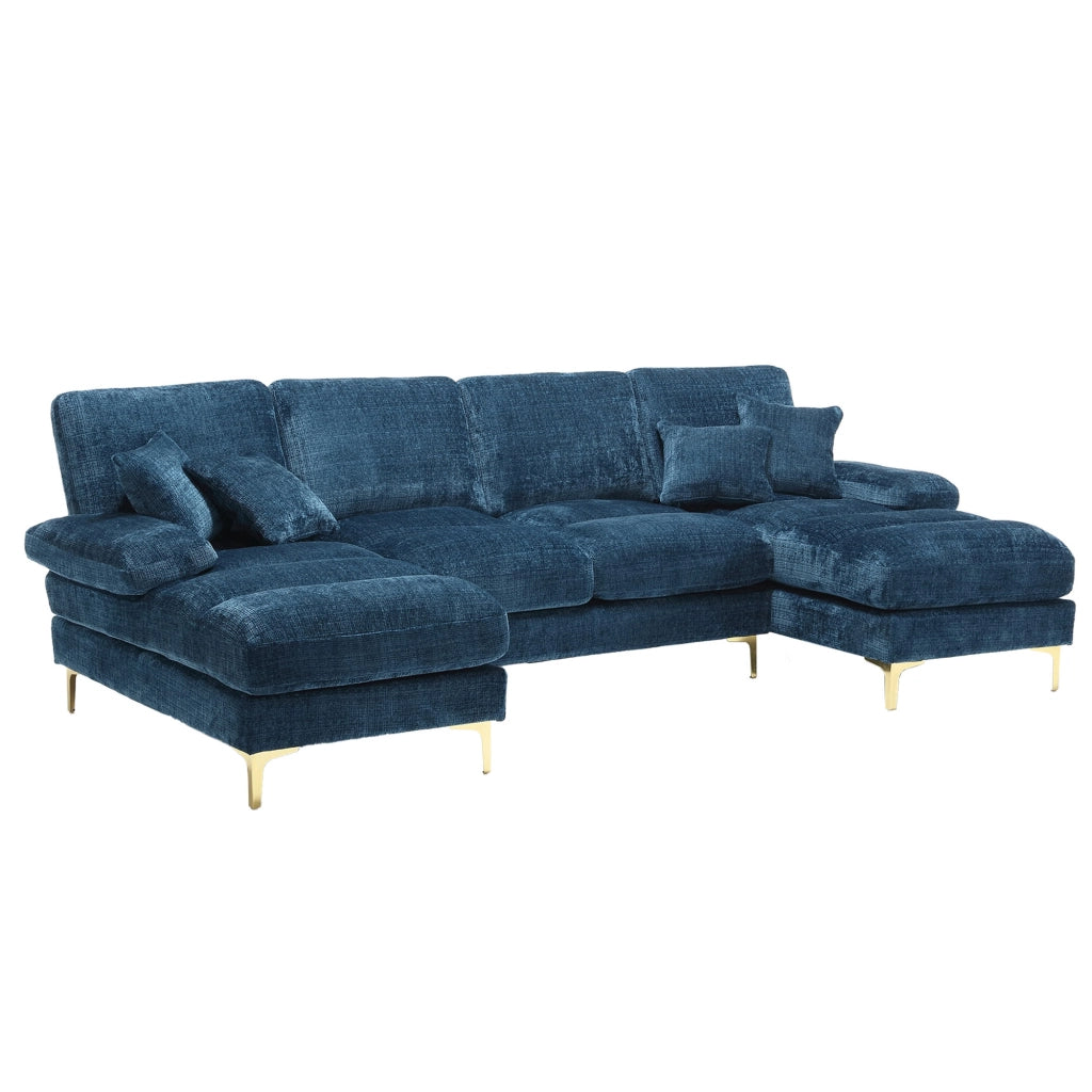 Divano U Angolare Chenille 3 Posti con Dormeuse ¨C Xylo ¨C Grigio