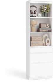 Cassettone con cassetti - mensole di archiviazione - Cassetto bianco - Organizza in modo efficiente - 30 cm x 57,1 cm x 180 cm