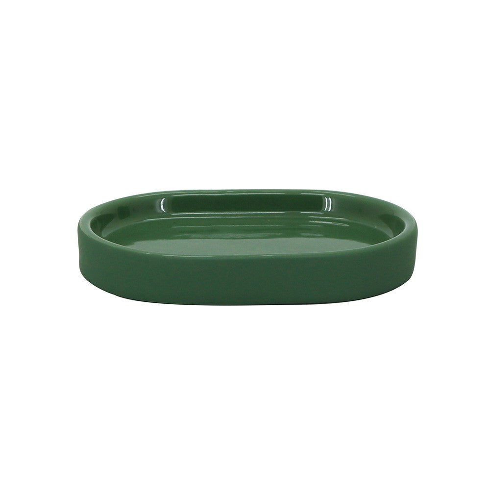 Portasapone verde scuro in ceramica - Serie Green