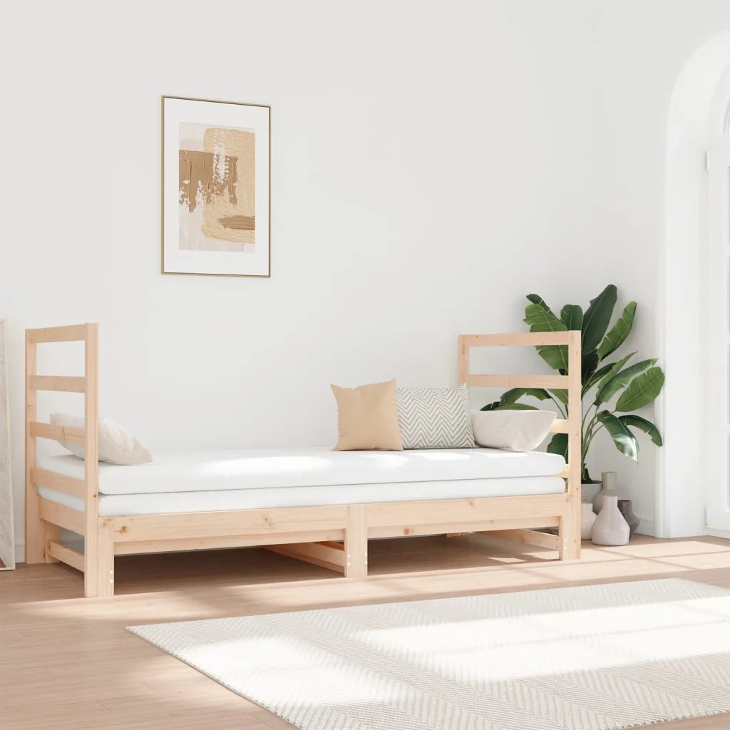 Letto da camera | Dormeuse Estraibile 2x(90x190) cm Legno Massello di Pino