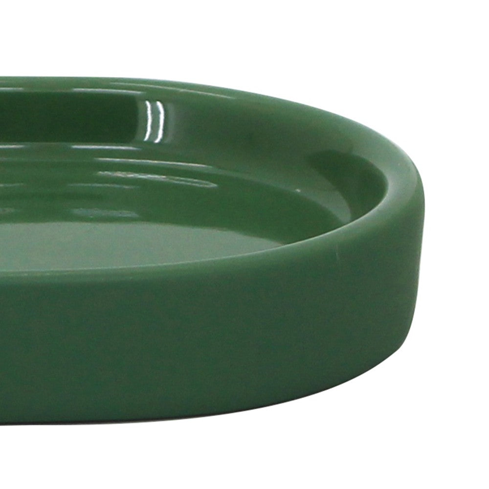 Portasapone verde scuro in ceramica - Serie Green